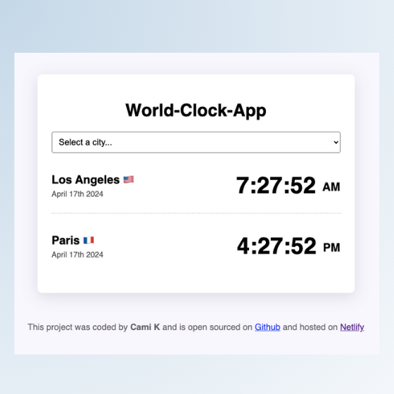 Timezone app project